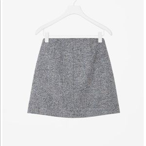COS A-Line Wool Skirt in Light Gray